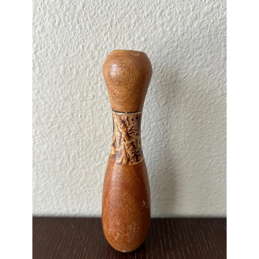 Vintage Hand Crafted Rustic Folk Artsy Wooden Mortar & Pestle From Grand Turk